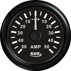 Kus amperemeter sort, med 50amp shunt 12/24v