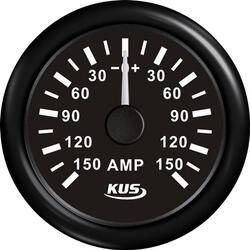Kus amperemeter sort, med 150amp shunt 12/24v