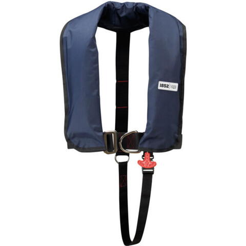1852 classic automatisk vest med d-ring, navy - 165n iso