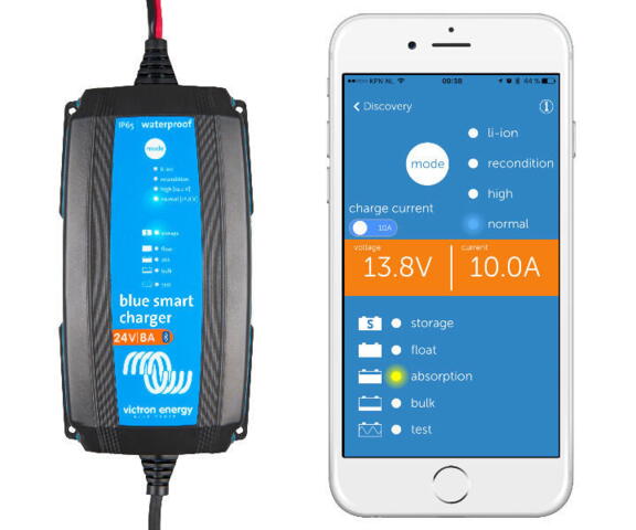 Victron blue smart lader 24v 13amp 1 grp. ip65