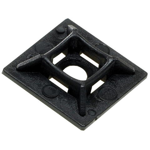 1852 sokler til strips sort 28 x 28mm med lim - 10stk