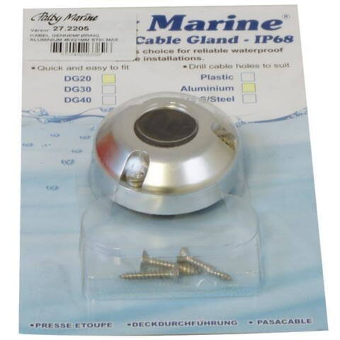 Kabel gennemføring aluminium 45x21mm stik max 14mm