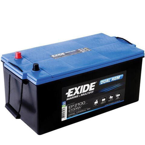 Exide batteri dual agm 700cca - 140ah poler i samme ende