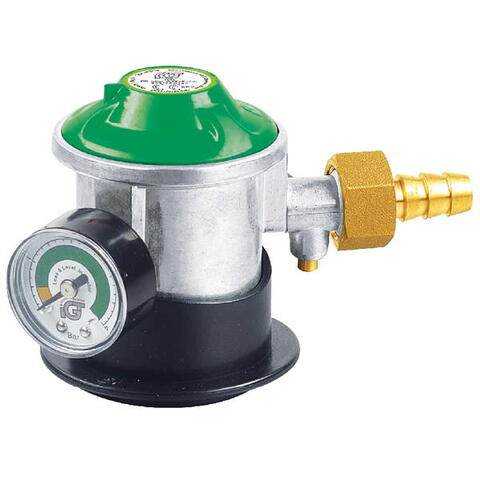 Gas regulator jumpo click on med manometer & slangestuds ø10