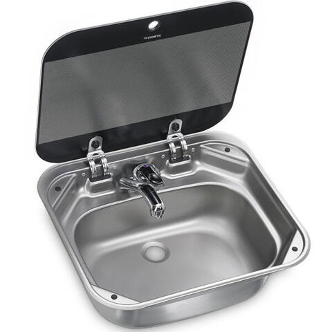 Dometic sng 4237 firkantet vask med glaslåg 42cm x 37cm
