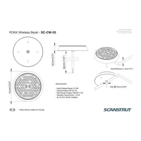 Trådløs vandtæt Qi lader flush
