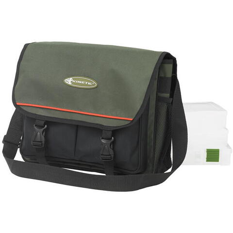 Kinetic fiske taske grøn med 3 bokse 36x25x12cm