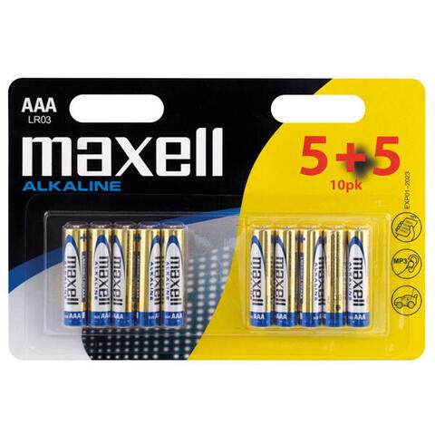 Maxell alkaline aaa / lr 03 batterier - 10stk
