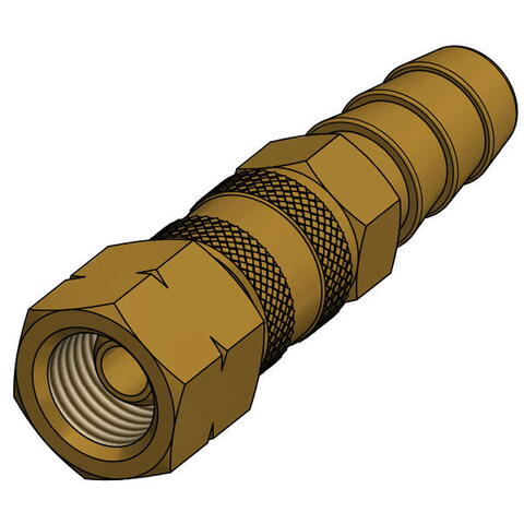 Gas quick connector 1/4" gevind - ø10mm slangestuds