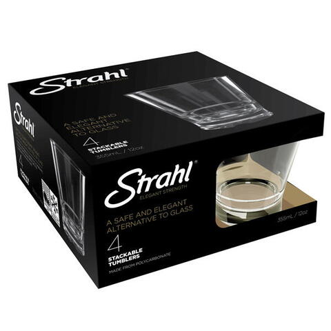 Strahl glas rocks polycarbonat 355 ml. 6stk i gaveæske