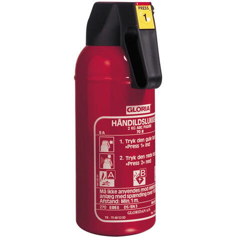Gloria P 2 GM ildslukker 2 kg godkendelse ds/en 3, 13A 89BC