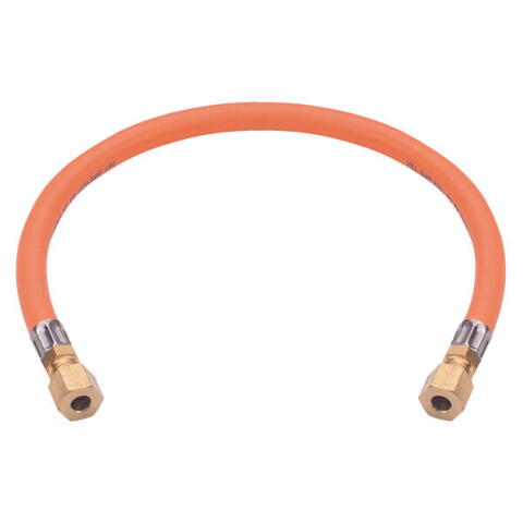 Gasslange 0,6m til 8mm rør i begge ender