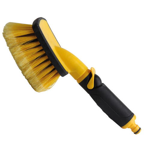 Vaskebørste 8 x 12 cm med vandgennemløb, kort on/off håndtag