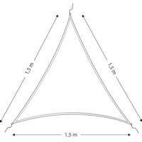 Cockpit solsejl/presenning trekantet 3 x 3 x 3m